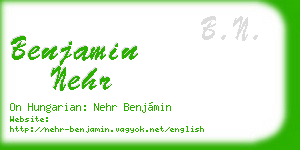 benjamin nehr business card